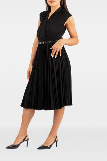 Abito Nero Donna con Cintura - 3