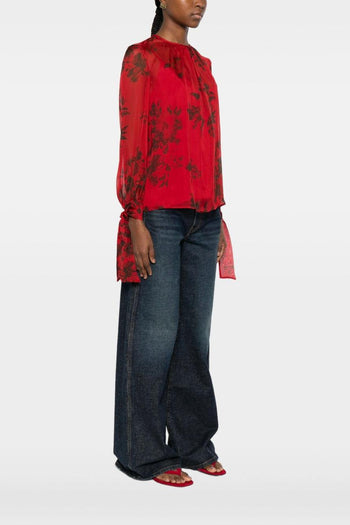 Blusa Rosso Donna Floreale - 2