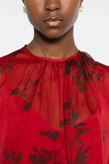 Blusa Rosso Donna Floreale - 5
