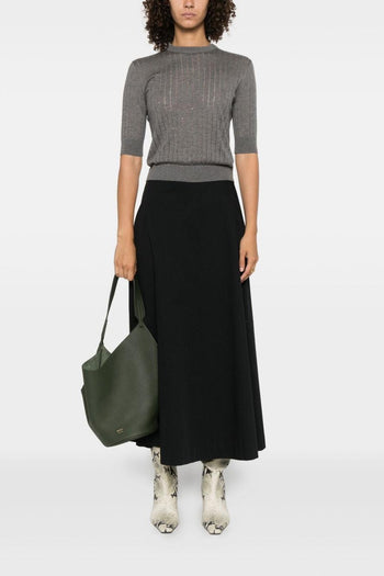 Maglia Grigio Donna a Coste - 2