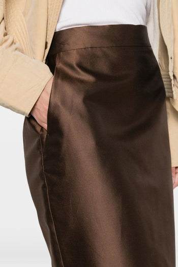 Gonna Midi Tegoista Donna Marrone - 4