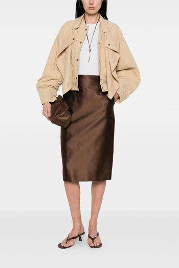 Gonna Midi Tegoista Donna Marrone - 2