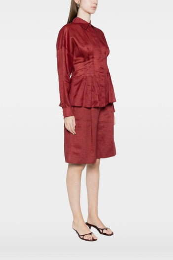 Camicia Plissettata Donna Rosso - 2