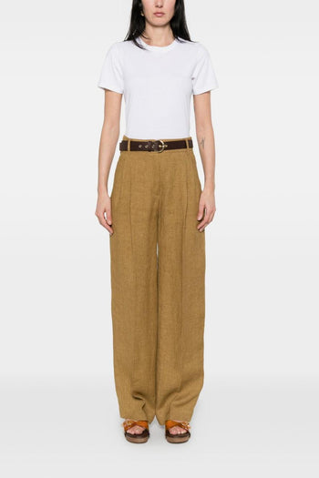 Pantalone Gamba Ampia Donna Senape - 2