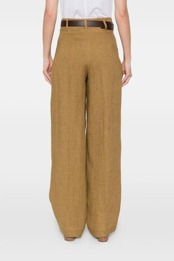 Pantalone Gamba Ampia Donna Senape - 3