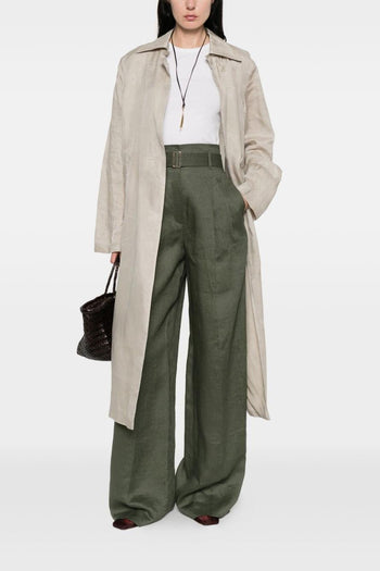 Pantalone Gamba Ampia Donna Verde - 2