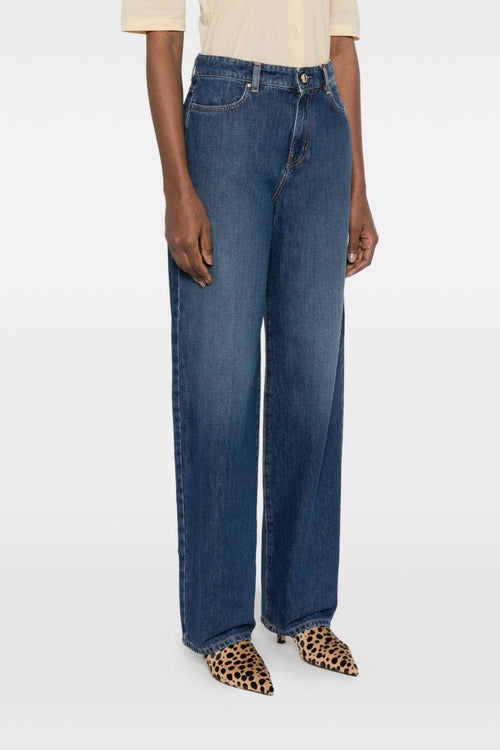Jeans Gamba Dritta Donna Blu