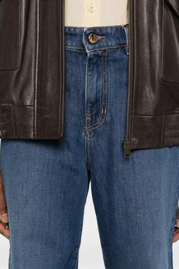 Jeans Gamba Dritta Donna Blu - 4
