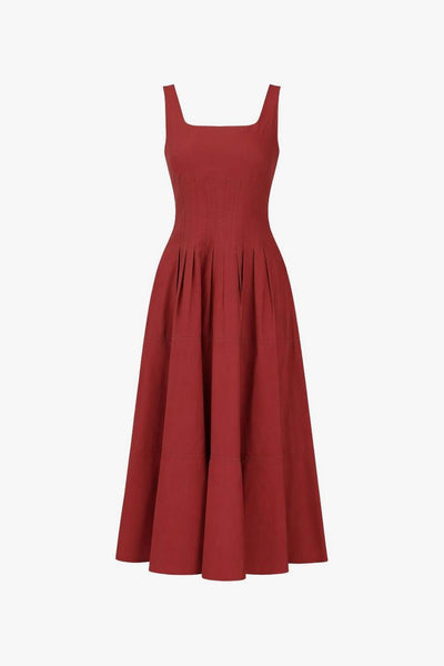 Abito Plissettato Donna Rosso