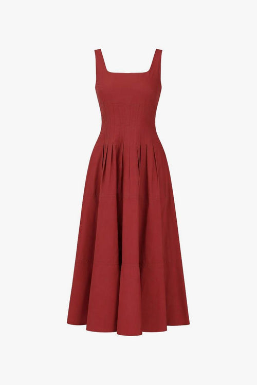 Abito Plissettato Donna Rosso