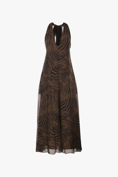 Abito Animalier Donna Marrone