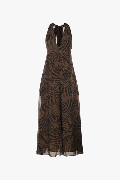 Abito Animalier Donna Marrone