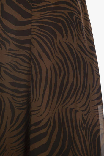 Abito Animalier Donna Marrone - 3