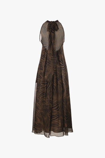 Abito Animalier Donna Marrone - 4