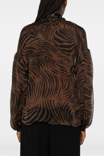 Camicia Zebrata Donna Marrone - 2