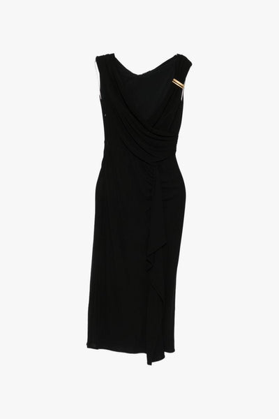 Abito Drappeggiato Donna Nero