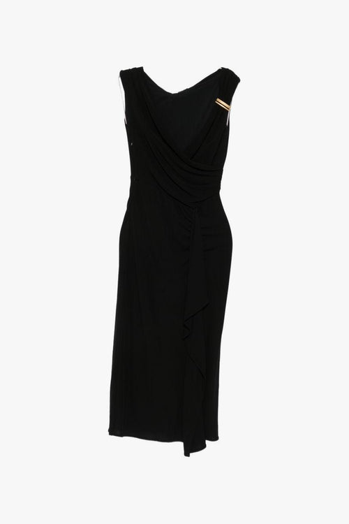 Abito Drappeggiato Donna Nero