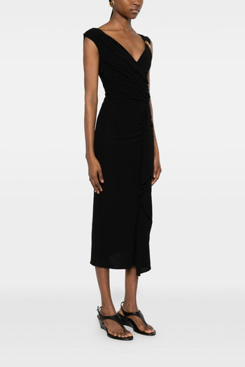 Abito Drappeggiato Donna Nero - 4