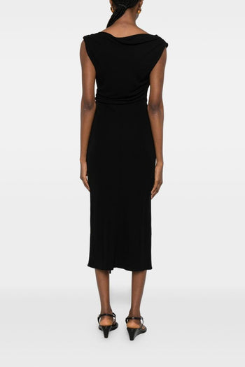 Abito Drappeggiato Donna Nero - 5
