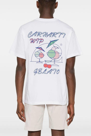 T-shirt Bianco Uomo Stampa Gelato Posteriore - 3