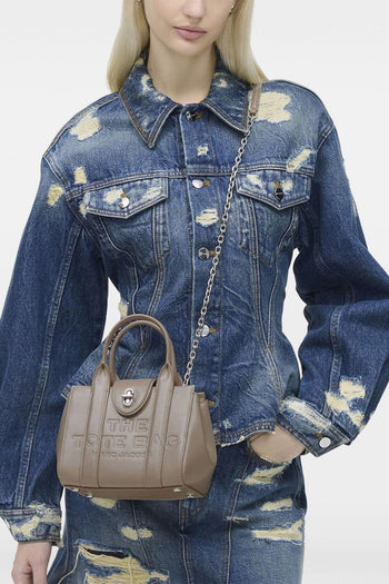 The Turnlock Crossbody Tote Bag Donna Borsa Grigio - 3