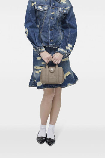 The Turnlock Crossbody Tote Bag Donna Borsa Grigio - 4