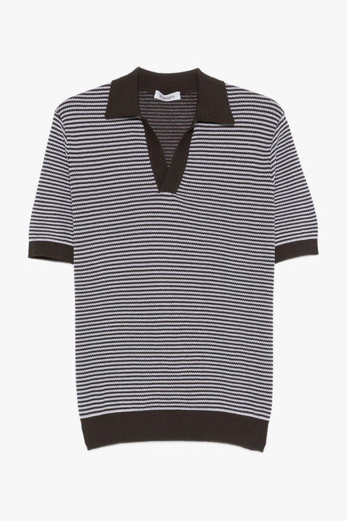 Polo Righe Uomo Marrone