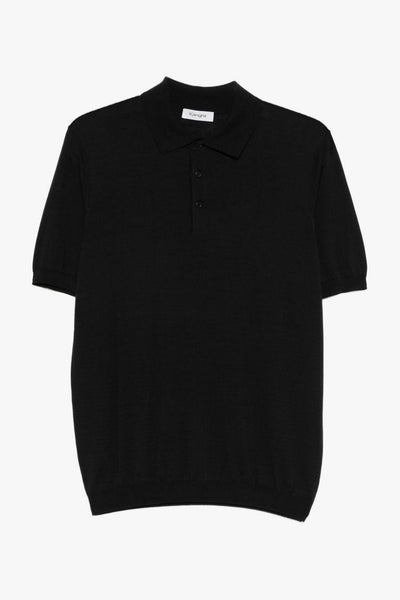 Polo Tre Bottoni Uomo Nero