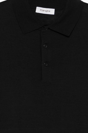 Polo Tre Bottoni Uomo Nero - 3