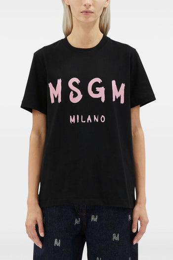 T-shirt Nero Donna Logo Milano - 3