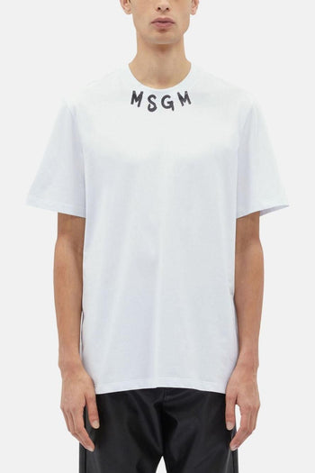 T-shirt Bianco Uomo Logo Scollo - 3