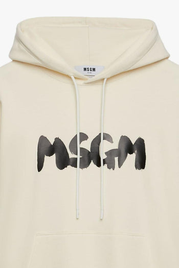 Felpa Beige Uomo Cappuccio Logo - 5