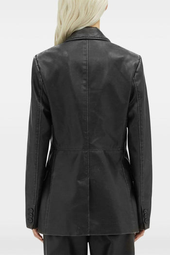 Giacca Nero Donna Blazer in Pelle - 4