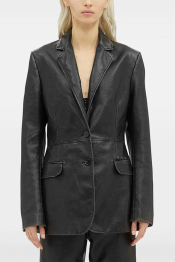 Giacca Nero Donna Blazer in Pelle - 6