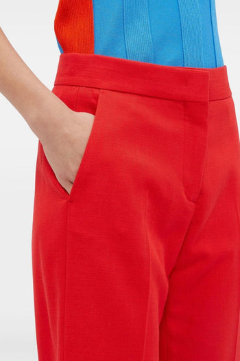 Donna Pantalone Rosso Piega Stirata - 4