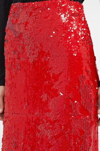 Donna Gonna Rosso Paillettes - 3