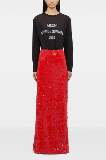 Donna Gonna Rosso Paillettes - 4