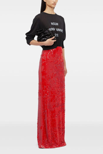 Donna Gonna Rosso Paillettes - 5