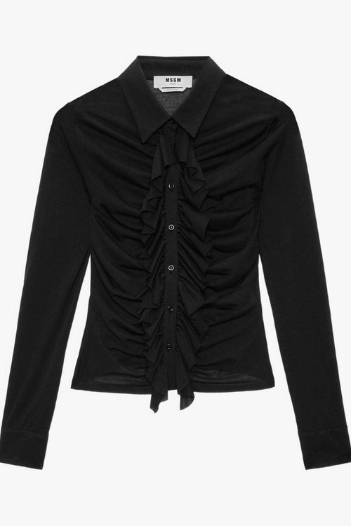 Donna Camicia Nero Pannello Rouches