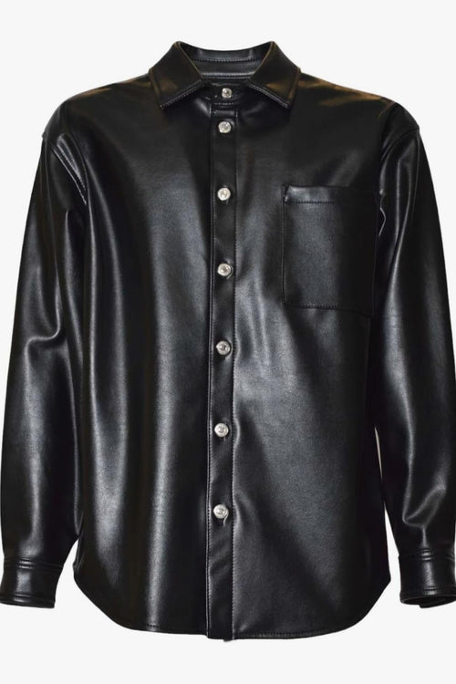 Camicia Nero Uomo Finish Lucido