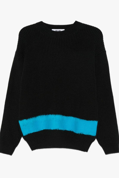 Maglia Nero Uomo Banda a Contrasto