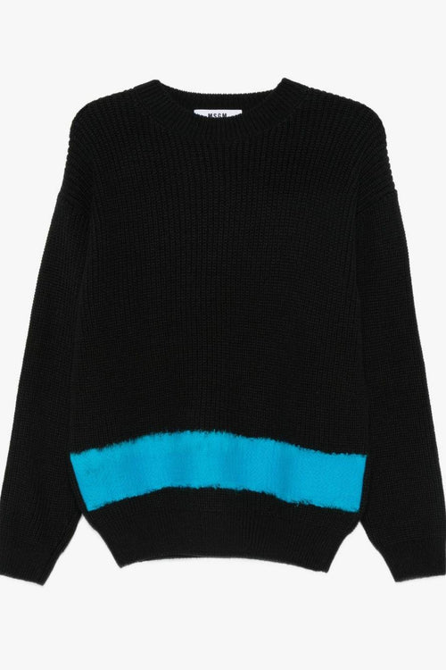 Maglia Nero Uomo Banda a Contrasto