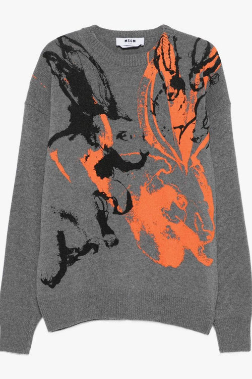 Maglia Grigio Uomo Motivo Grafico