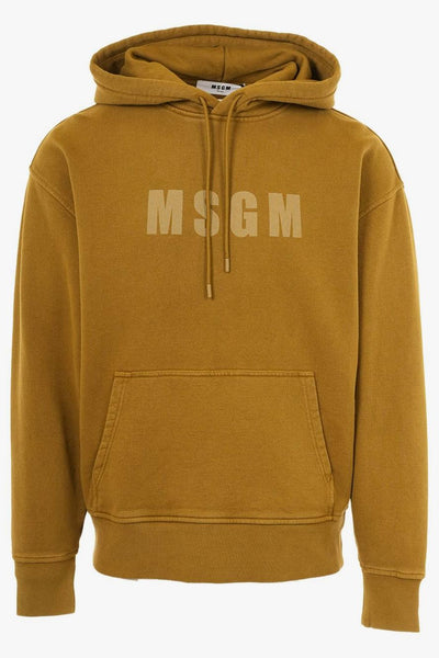 Felpa Verde Uomo Cappuccio Logo