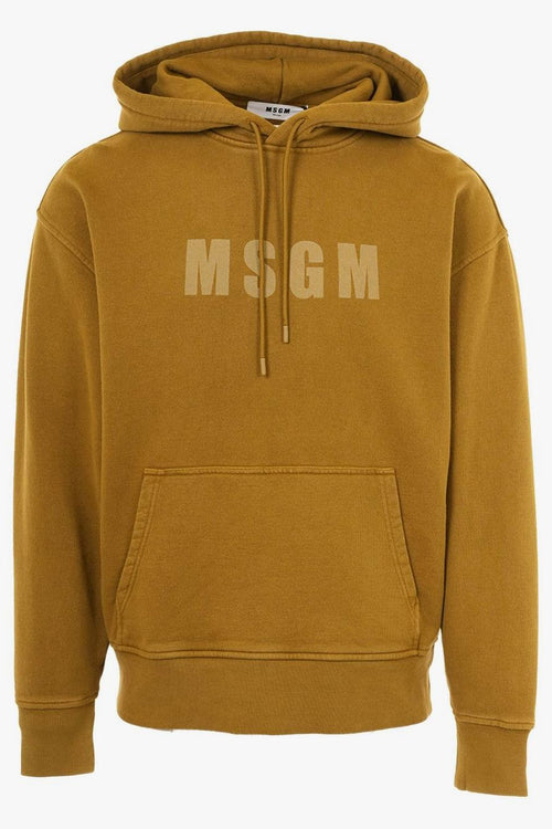 Felpa Verde Uomo Cappuccio Logo