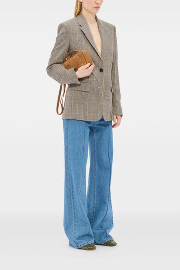 Giacca Beige Donna a Quadri - 2