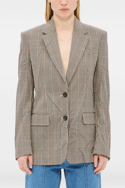 Giacca Beige Donna a Quadri