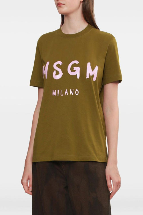 T-shirt Verde Donna Logo Milano