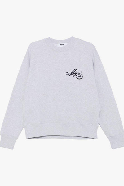 Felpa Grigio Donna Ricamo Logo