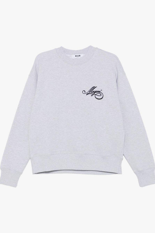 Felpa Grigio Donna Ricamo Logo